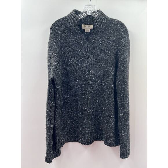 J. Crew Men’s Long Sleeve Shirt 1/4 Zip Mock Neck Wool Blend Pullover Sweater M